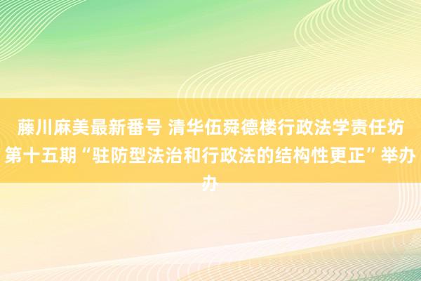 藤川麻美最新番号 清华伍舜德楼行政法学责任坊第十五期“驻防型法治和行政法的结构性更正”举办