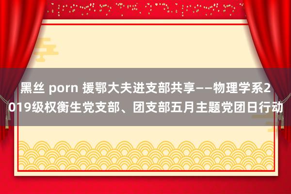 黑丝 porn 援鄂大夫进支部共享——物理学系2019级权衡生党支部、团支部五月主题党团日行动