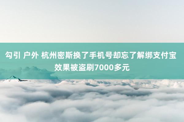 勾引 户外 杭州密斯换了手机号却忘了解绑支付宝 效果被盗刷7000多元