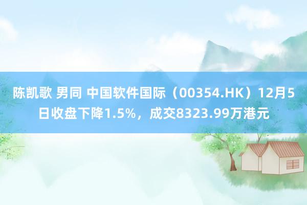 陈凯歌 男同 中国软件国际（00354.HK）12月5日收盘下降1.5%，成交8323.99万港元